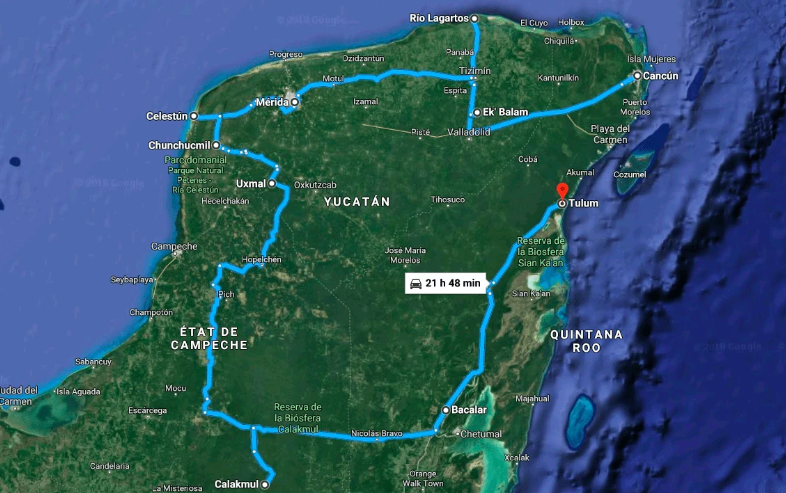 road trip dans le Yucatan au Mexique