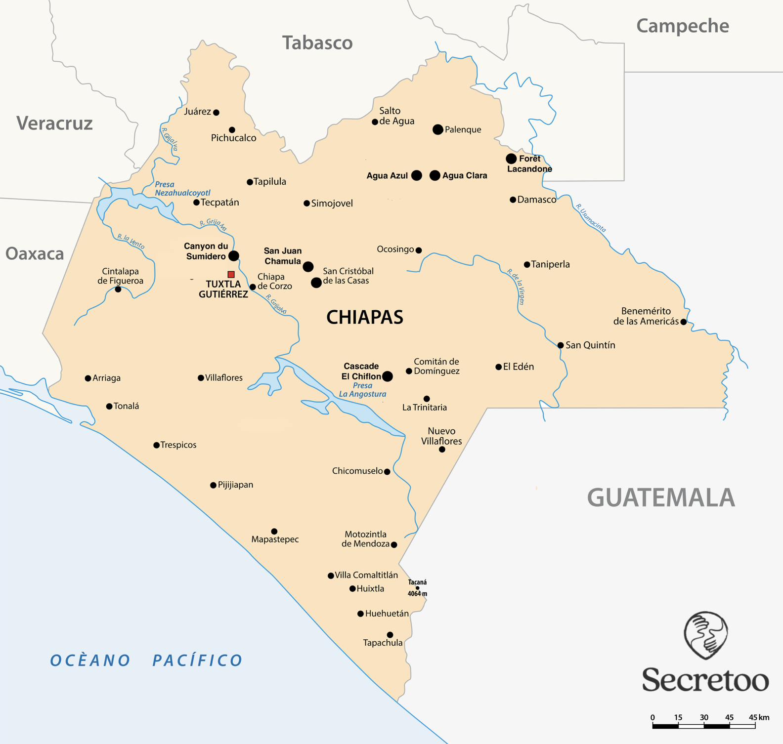 Carte du Chiapas Secretoo