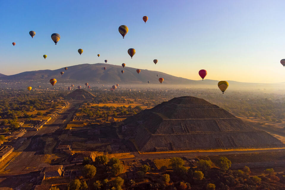 Teotihuacan en montgolfière