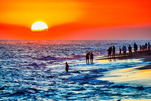 Coucher de soleil à la plage de Canggu