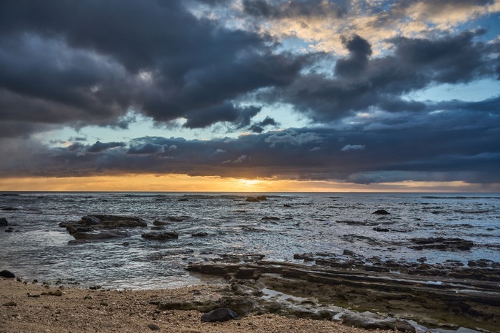 Plage pluie Île Maurice