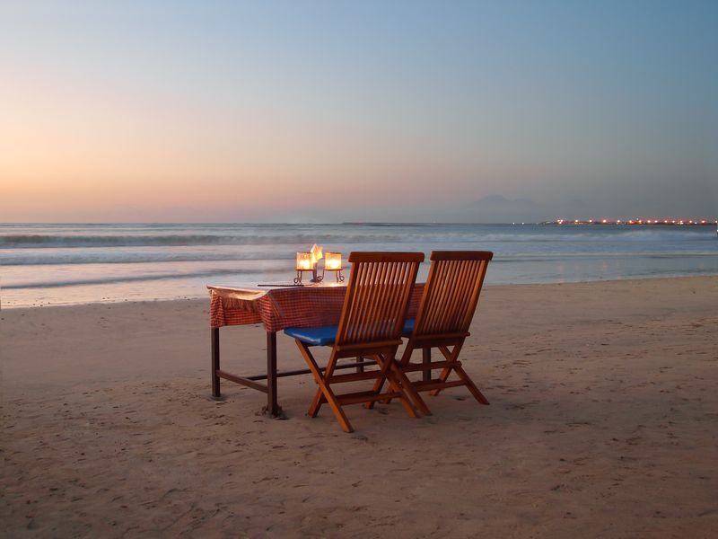 Restaurant à la plage de Jimbaran