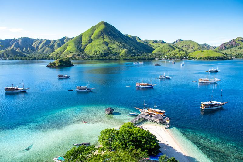 Plage rose à Lombok